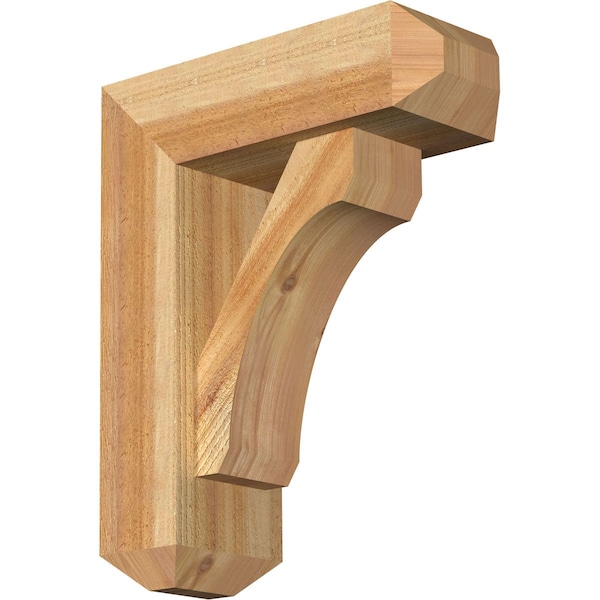 Ekena Millwork Legacy Craftsman Rough Sawn Bracket w/ Offset Brace, Western Red Cedar, 6"W x 16"D x 20"H BKT0604X16X20LEC04RWR - main